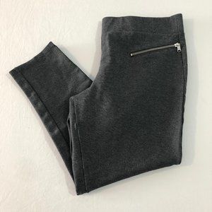 Charcoal Zipper Ponte Pants